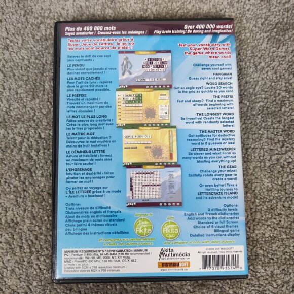 DistribuSOFT Akita Multimedia PC/MAC CD Super Word Games Vol. 1 Play Fun Enjoy - Picture 2 of 2